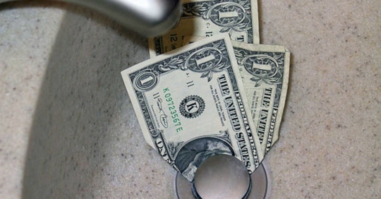 money down drain