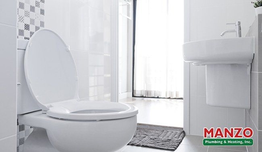 clean toilet in a bathroom