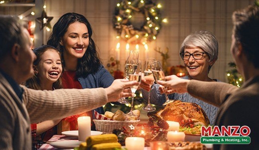 Family at Thanskgiving time having a meal